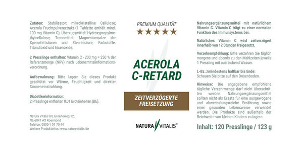 Acerola-C-Retard 120 Presslinge