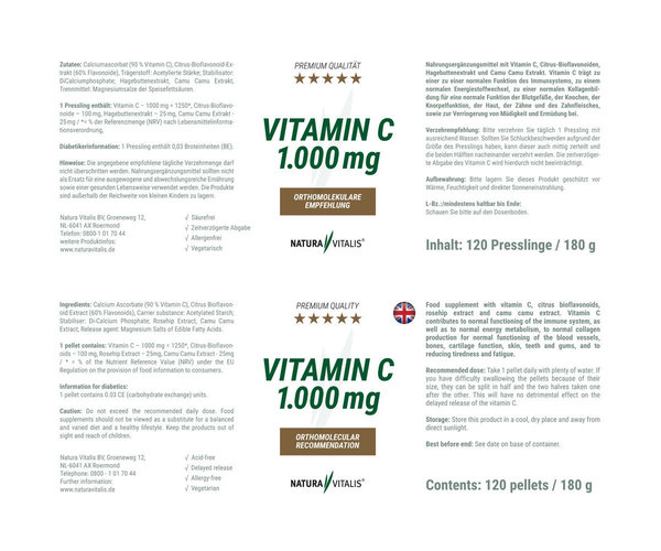 Vitamin C 1000mg 120 Presslinge