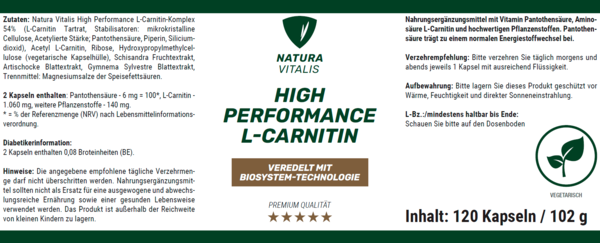 High Performance L-Carnitin 240 Kapseln