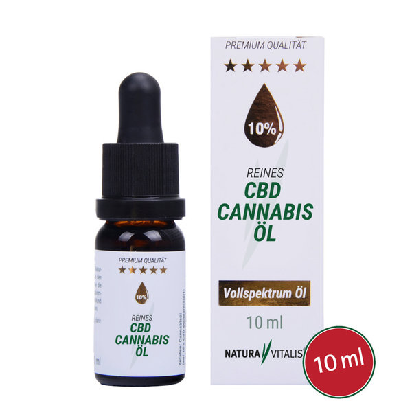 Reines CBD Cannabis-Öl 10% 10ml