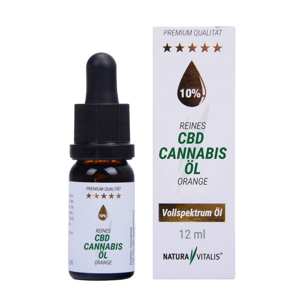 Reines CBD Cannabis-Öl 10% + Orangenaroma 12ml