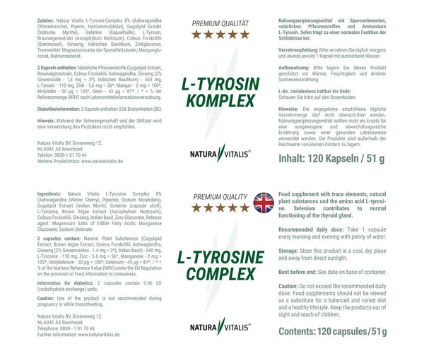 L-Tyrosin Complex 120 Kapseln